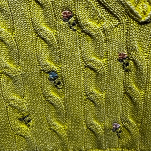 Free People NWT Yellow Cotton Plumeria Sweater Vest - Picture 5 of 9